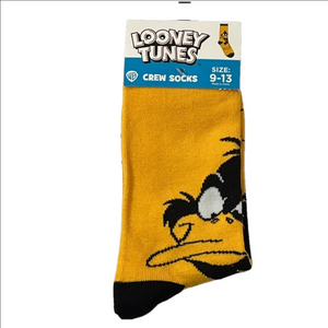 4/$25 Warner Bros. Daffy Duck Crew Socks  New Looney Tunes Novelty Socks Unisex